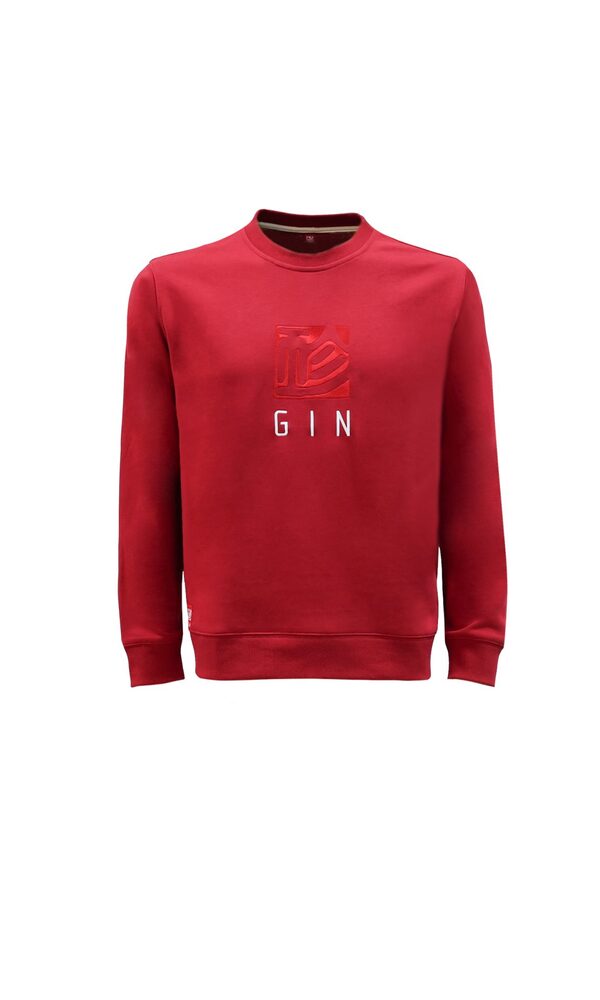 gin-logo-sweatshirt-dark-red-01 GIN Logo Sweatshirt – Dark Red - Image 1